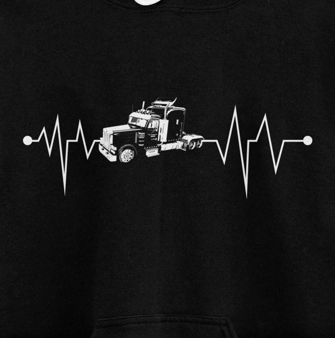 Semi-Truck Driver Heartbeat | Proud Trucking Career Gift Pullover Hoodie