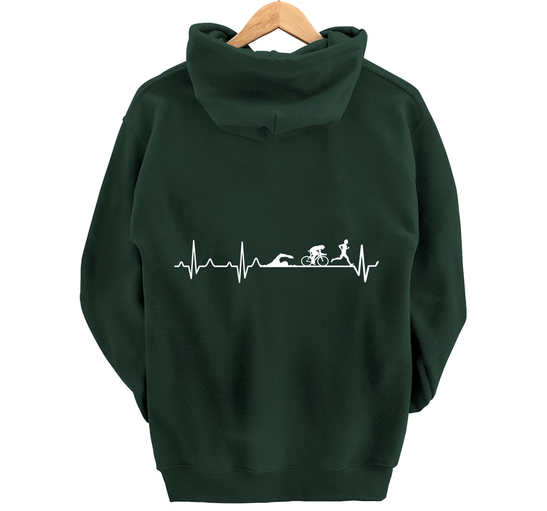 Triathlon Heartbeat Pullover - Marathon, Running Hoodie Pullover Hoodie