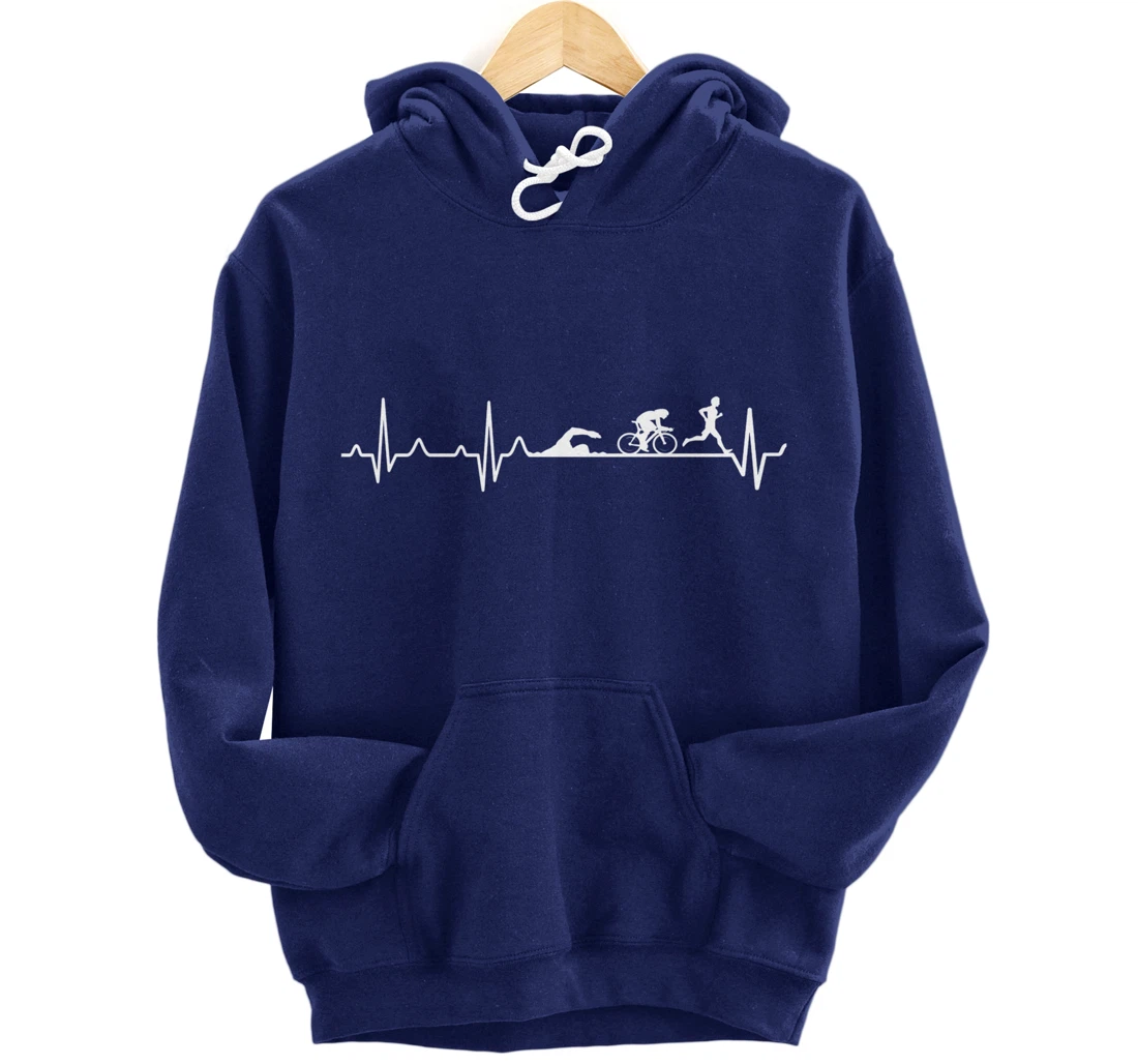 Triathlon Heartbeat Pullover - Marathon, Running Hoodie Pullover Hoodie