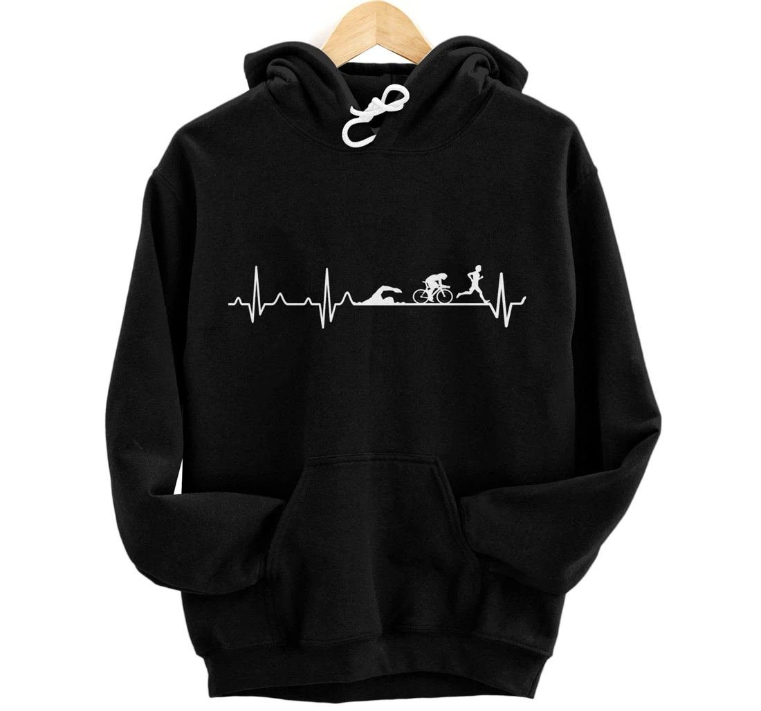 Triathlon Heartbeat Pullover - Marathon, Running Hoodie Pullover Hoodie