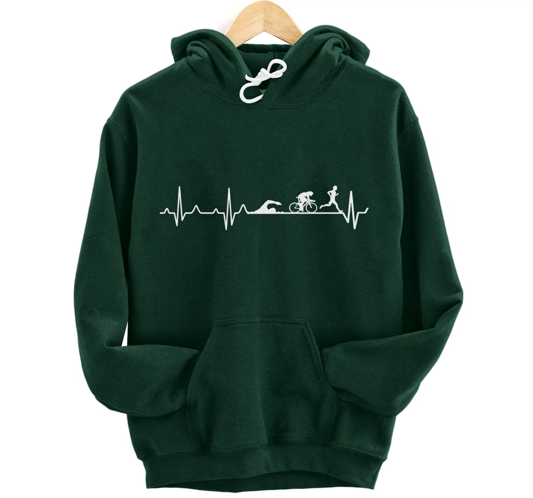 Triathlon Heartbeat Pullover - Marathon, Running Hoodie Pullover Hoodie