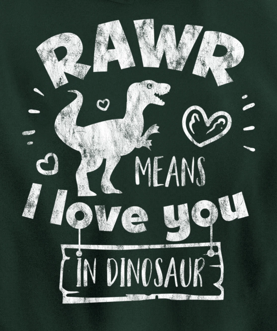 Valentine's Day T-Rex RAWR Means I Love You in Dinosaur Gift Pullover Hoodie