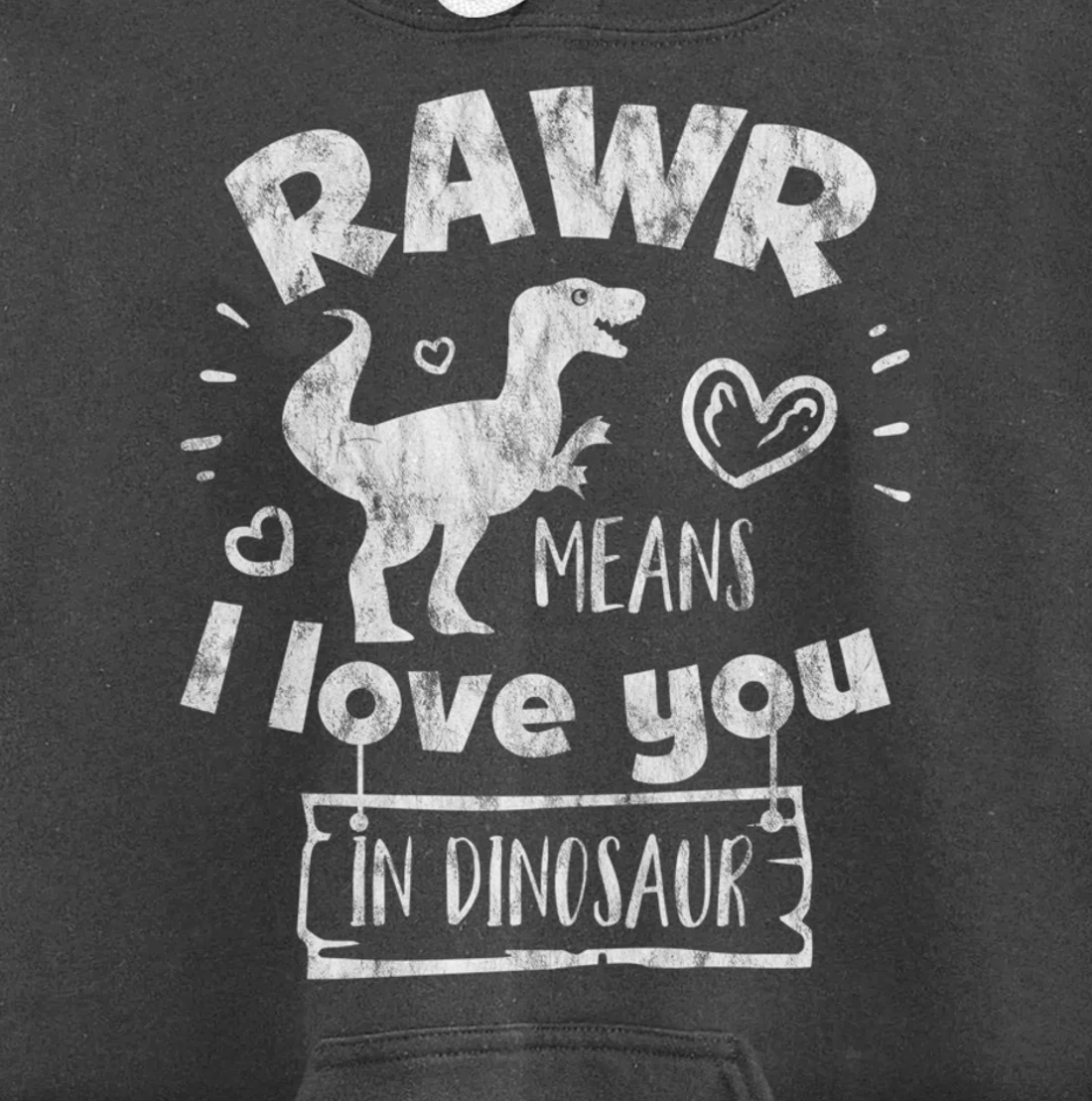 Valentine's Day T-Rex RAWR Means I Love You in Dinosaur Gift Pullover Hoodie