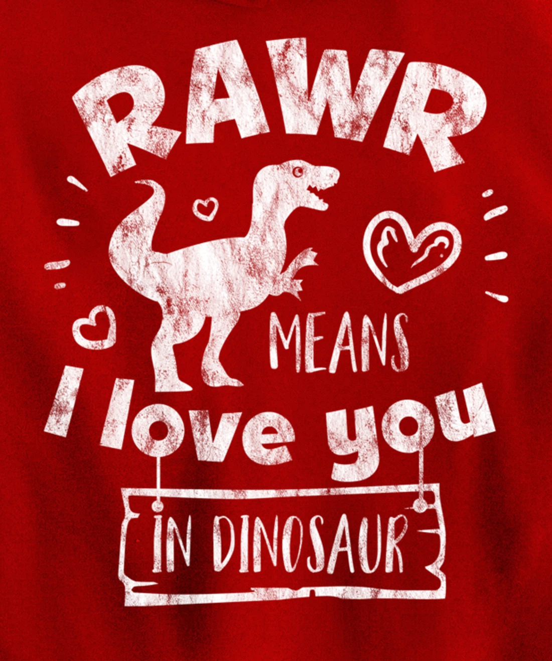 Valentine's Day T-Rex RAWR Means I Love You in Dinosaur Gift Pullover Hoodie