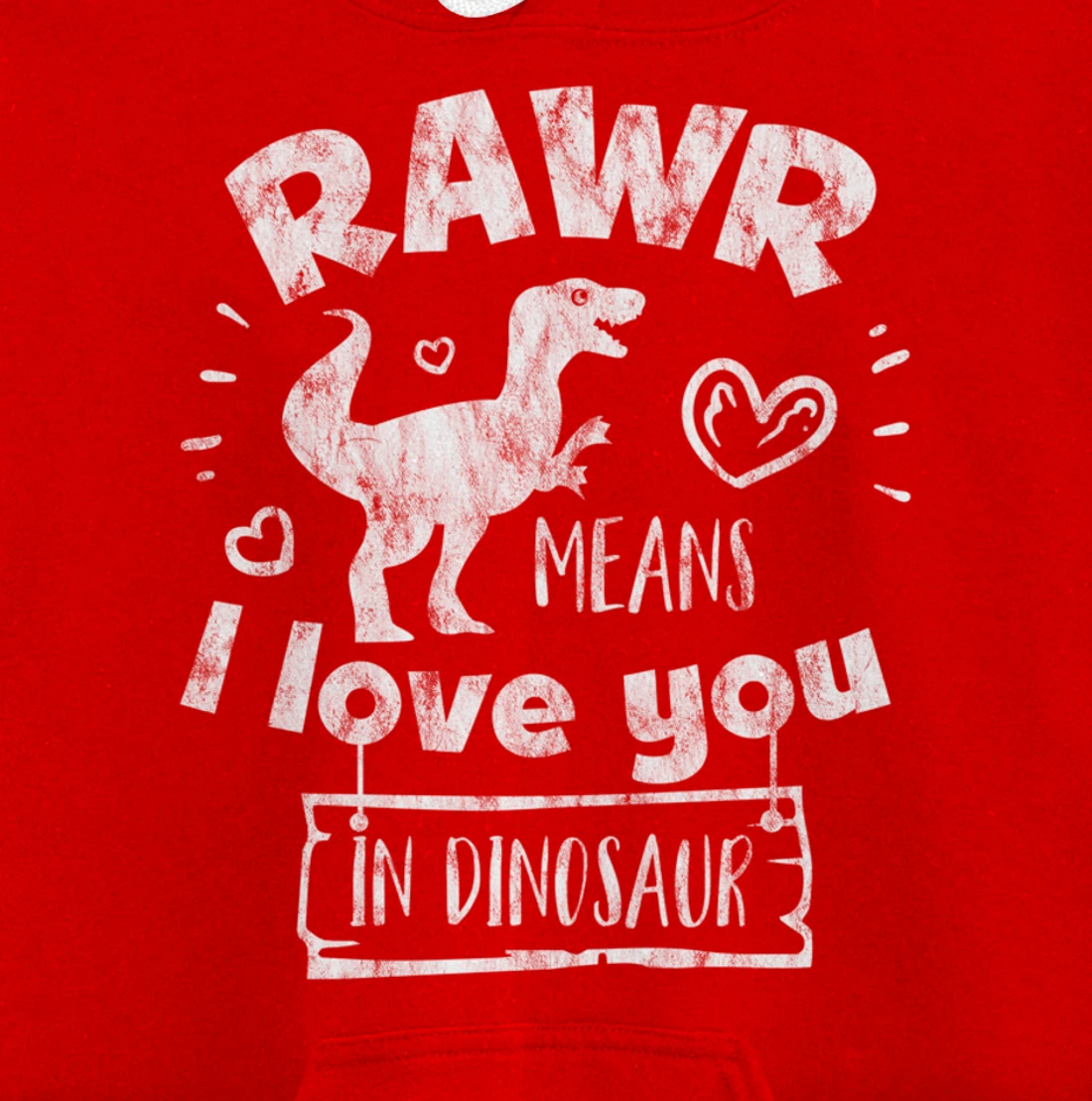 Valentine's Day T-Rex RAWR Means I Love You in Dinosaur Gift Pullover Hoodie