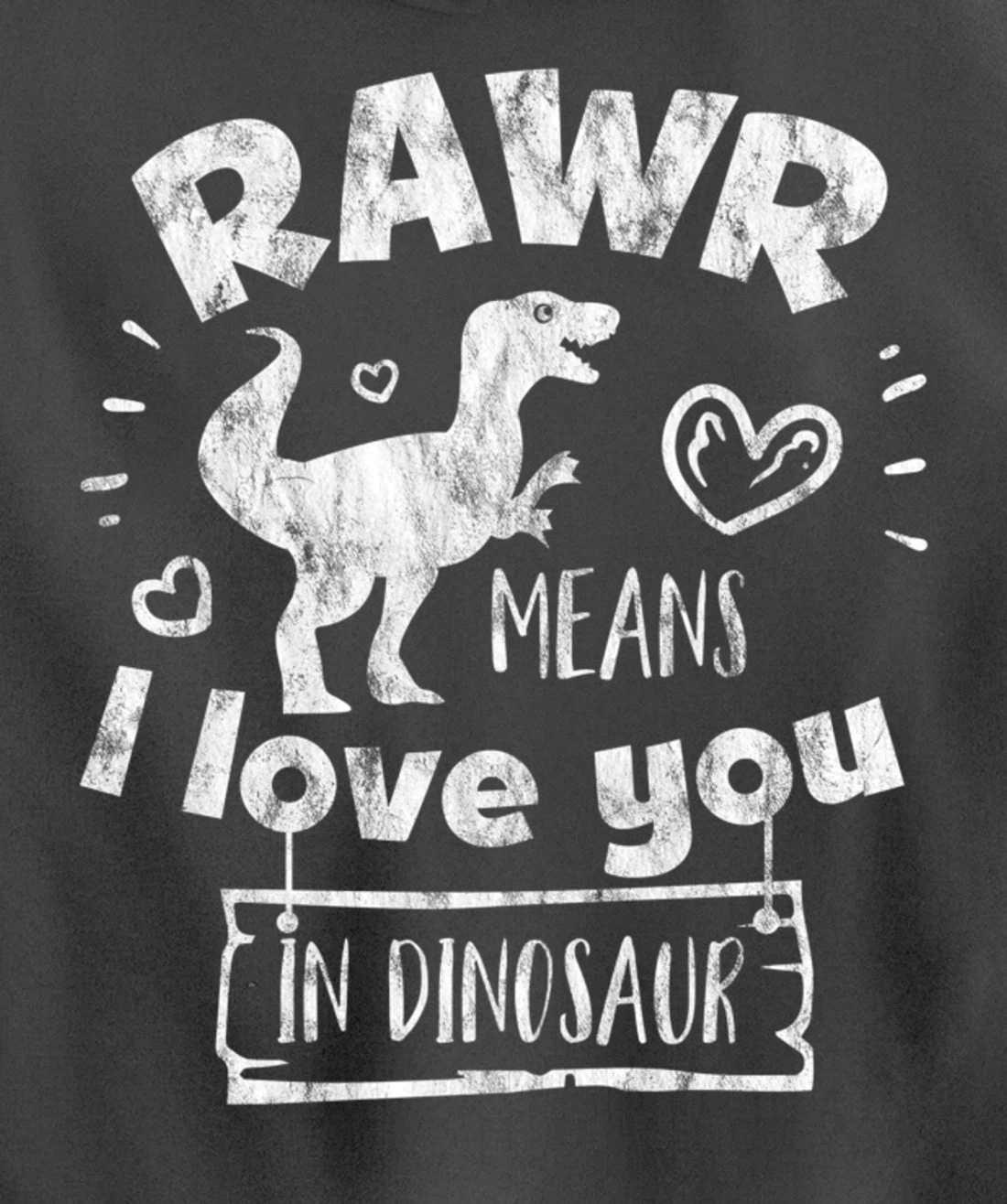 Valentine's Day T-Rex RAWR Means I Love You in Dinosaur Gift Pullover Hoodie