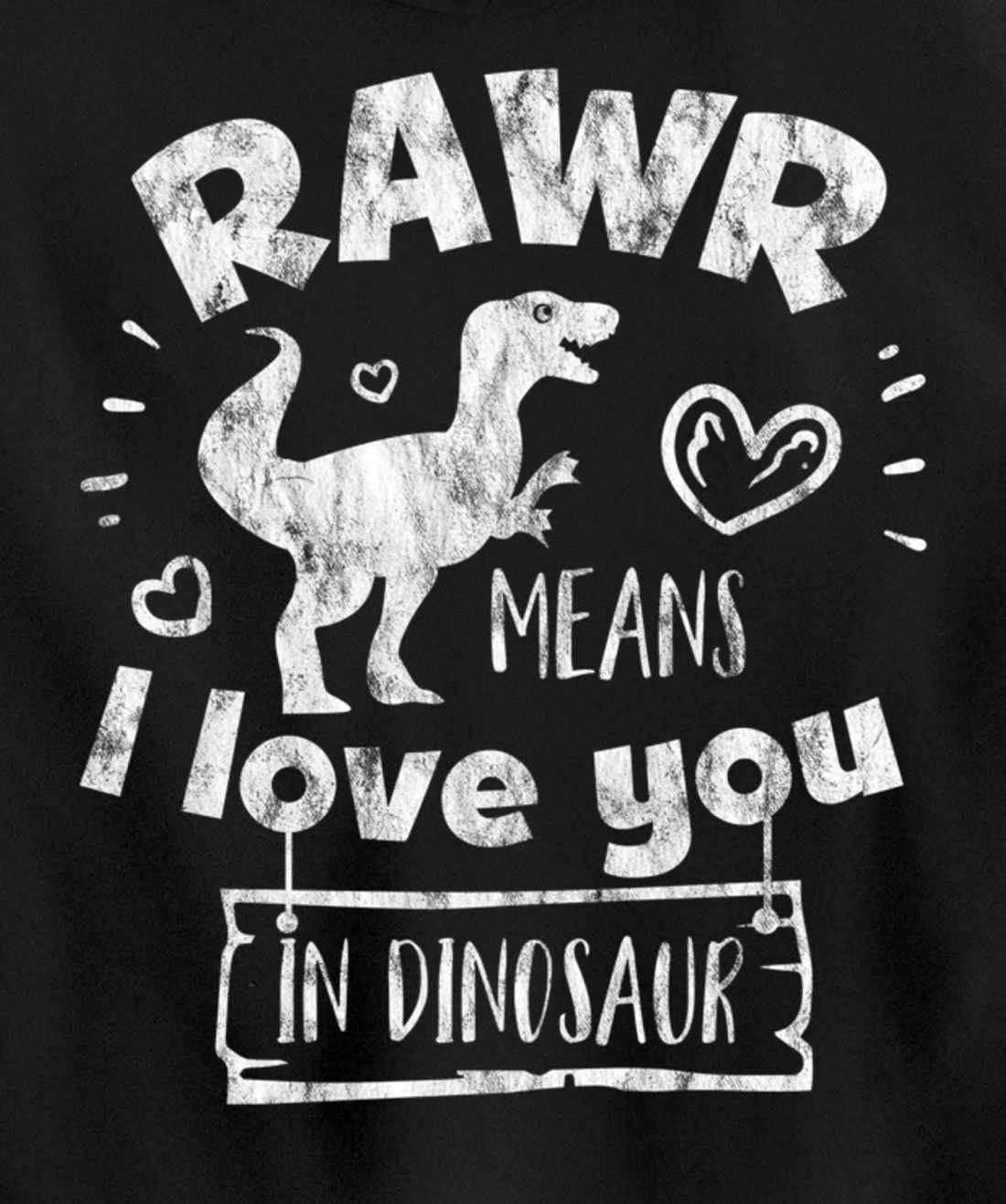 Valentine's Day T-Rex RAWR Means I Love You in Dinosaur Gift Pullover Hoodie