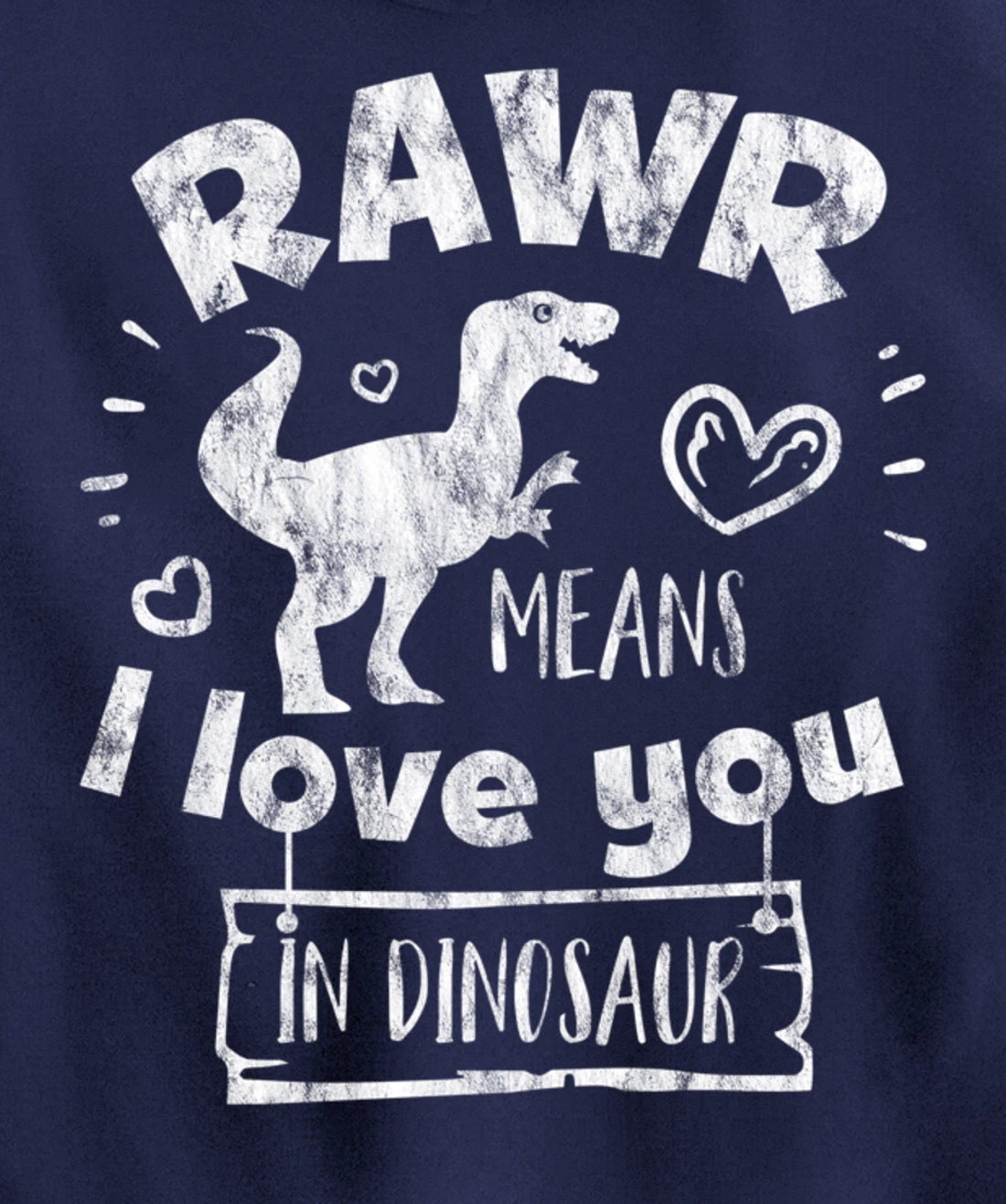 Valentine's Day T-Rex RAWR Means I Love You in Dinosaur Gift Pullover Hoodie