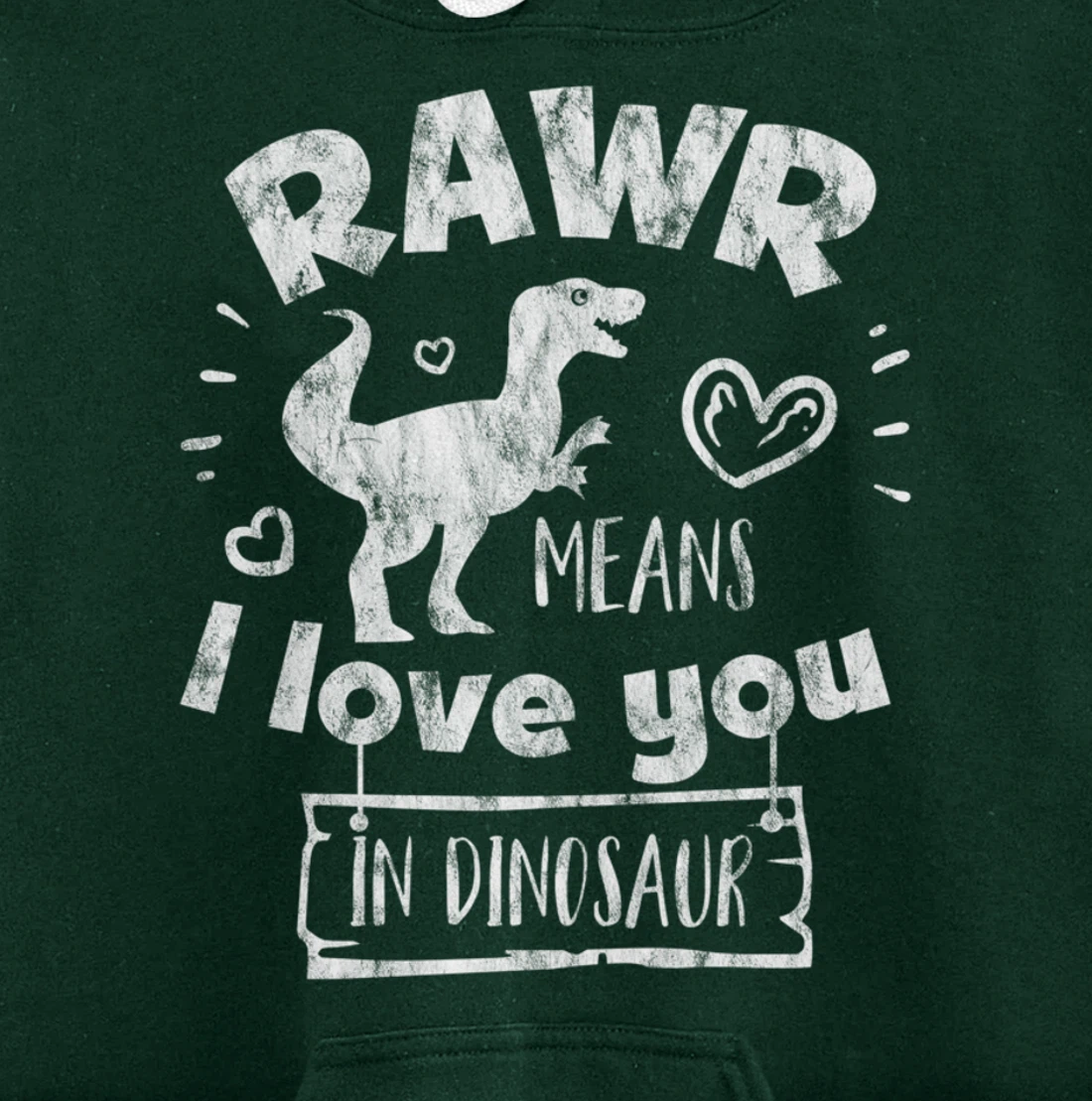 Valentine's Day T-Rex RAWR Means I Love You in Dinosaur Gift Pullover Hoodie