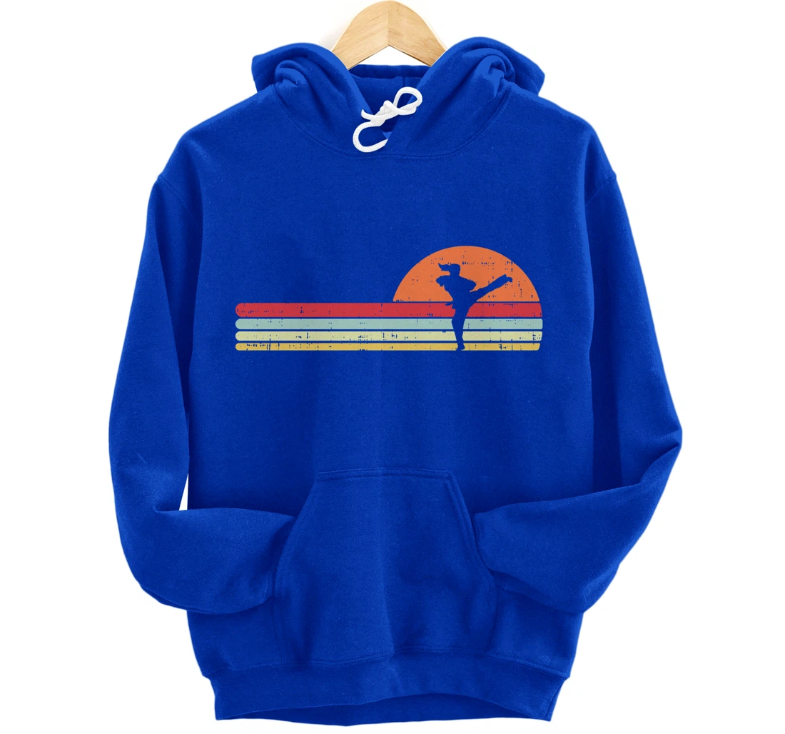 Karake Taekwondo Kick Girl Retro Martial Arts Women Gift Pullover Hoodie
