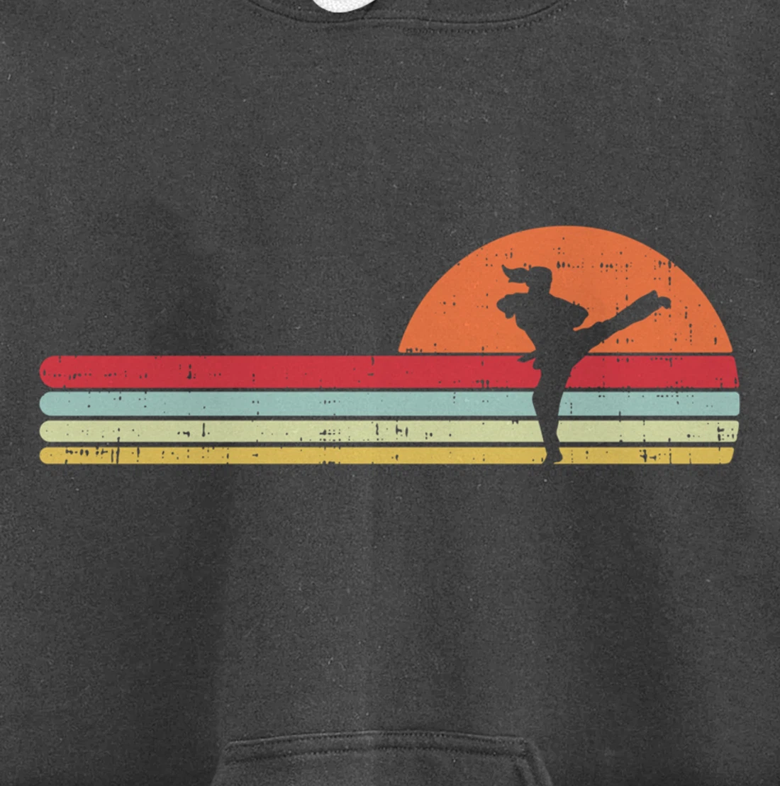 Karake Taekwondo Kick Girl Retro Martial Arts Women Gift Pullover Hoodie