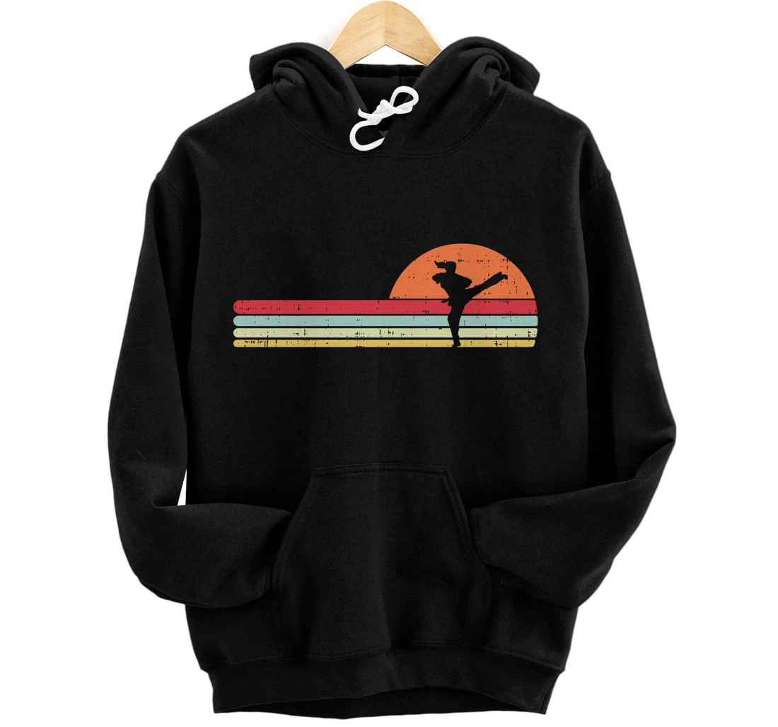 Karake Taekwondo Kick Girl Retro Martial Arts Women Gift Pullover Hoodie