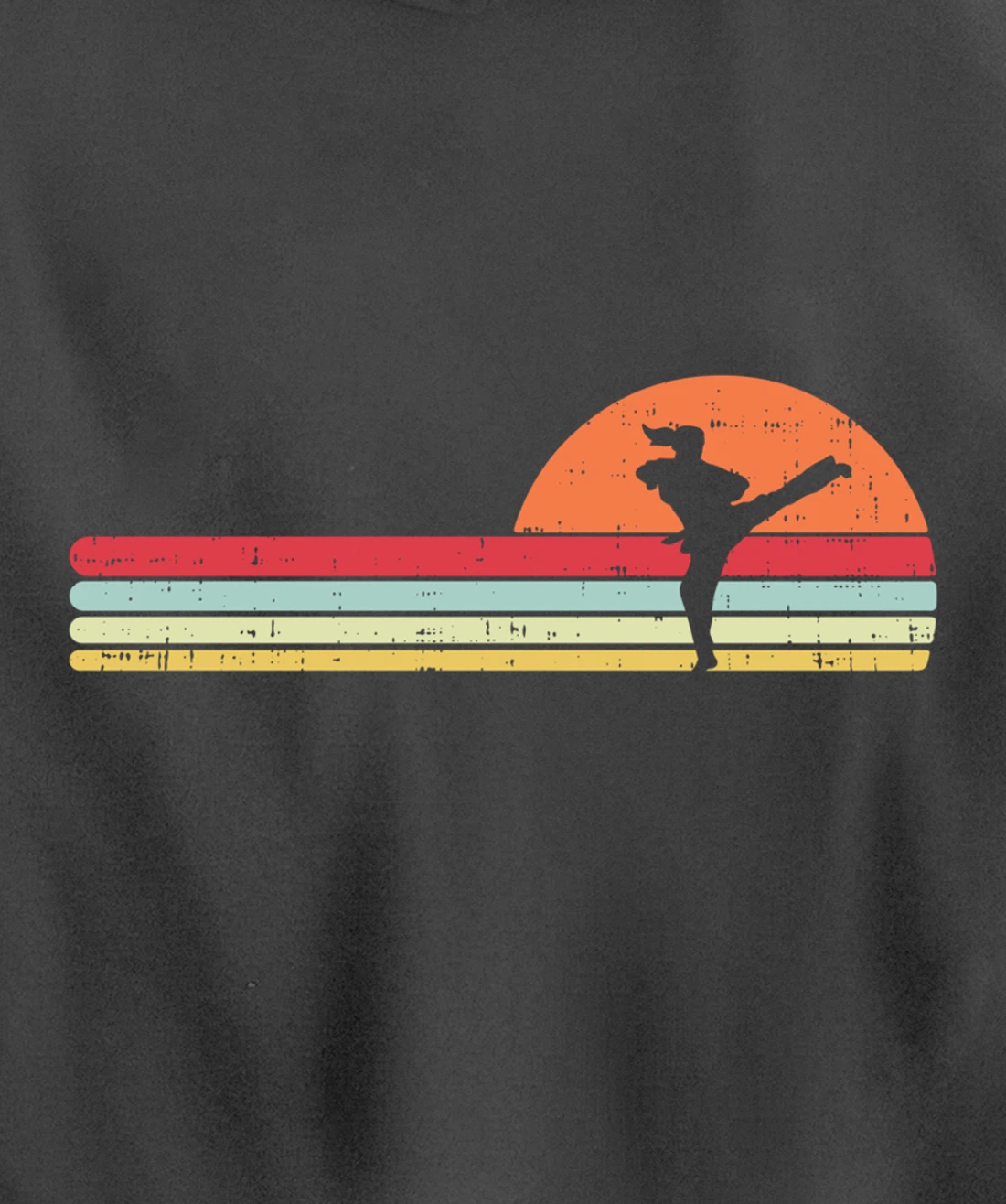 Karake Taekwondo Kick Girl Retro Martial Arts Women Gift Pullover Hoodie