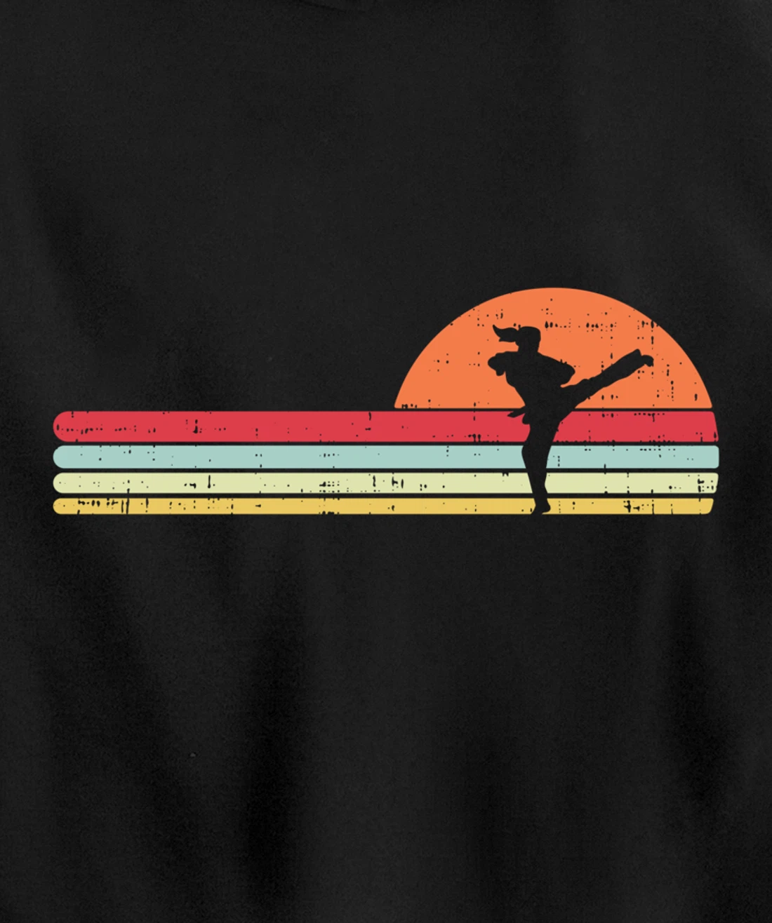 Karake Taekwondo Kick Girl Retro Martial Arts Women Gift Pullover Hoodie