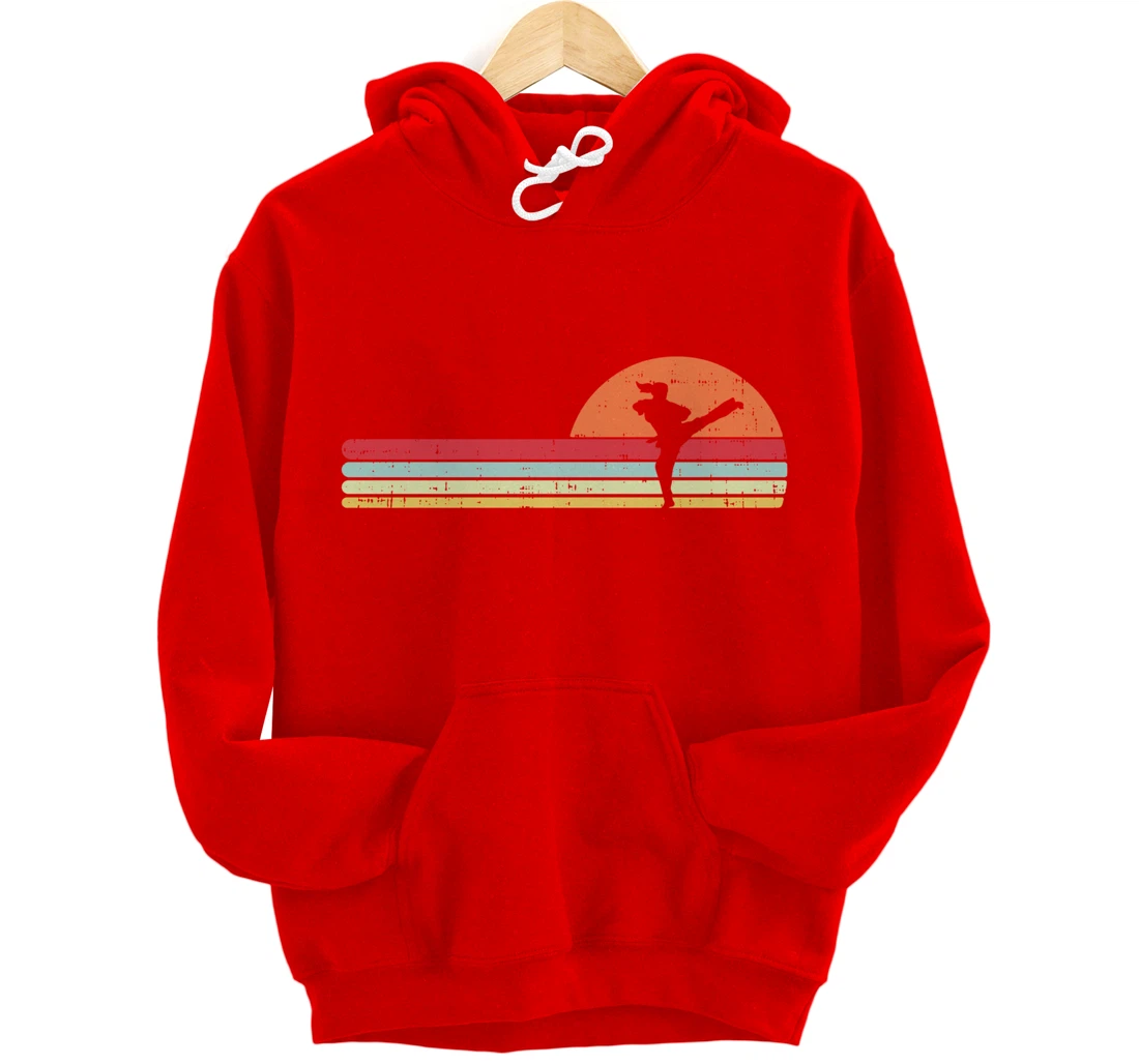 Karake Taekwondo Kick Girl Retro Martial Arts Women Gift Pullover Hoodie