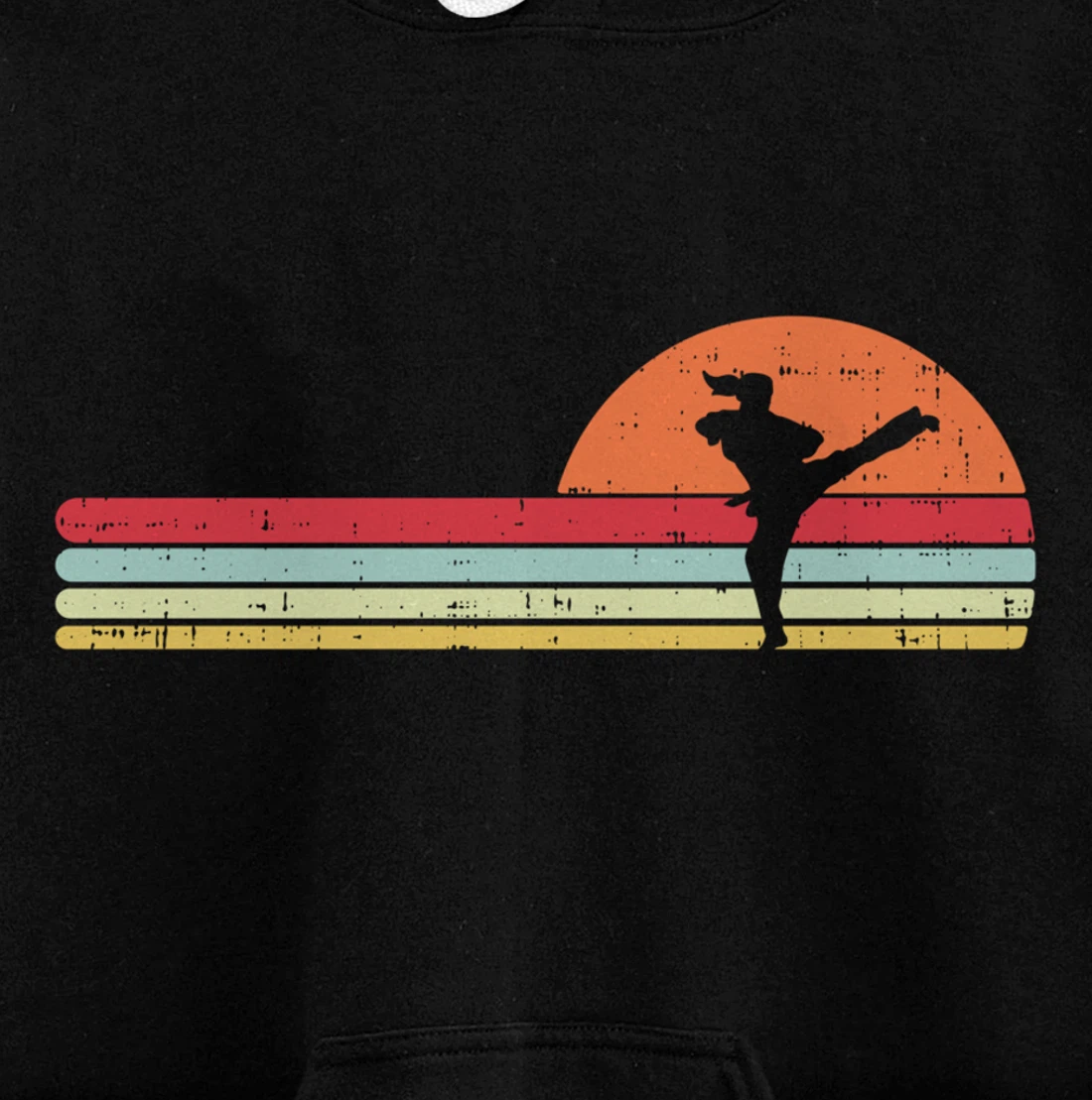 Karake Taekwondo Kick Girl Retro Martial Arts Women Gift Pullover Hoodie