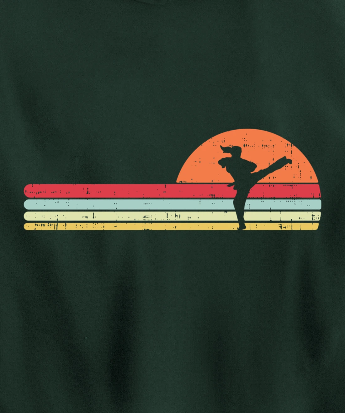 Karake Taekwondo Kick Girl Retro Martial Arts Women Gift Pullover Hoodie