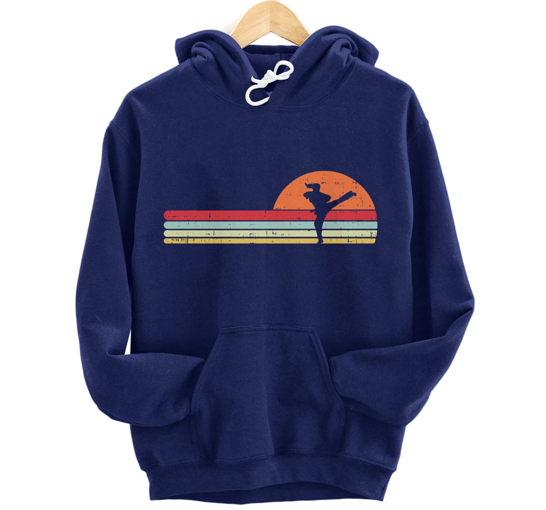 Karake Taekwondo Kick Girl Retro Martial Arts Women Gift Pullover Hoodie