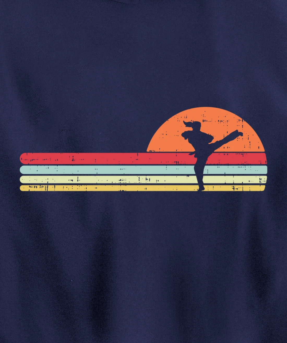 Karake Taekwondo Kick Girl Retro Martial Arts Women Gift Pullover Hoodie