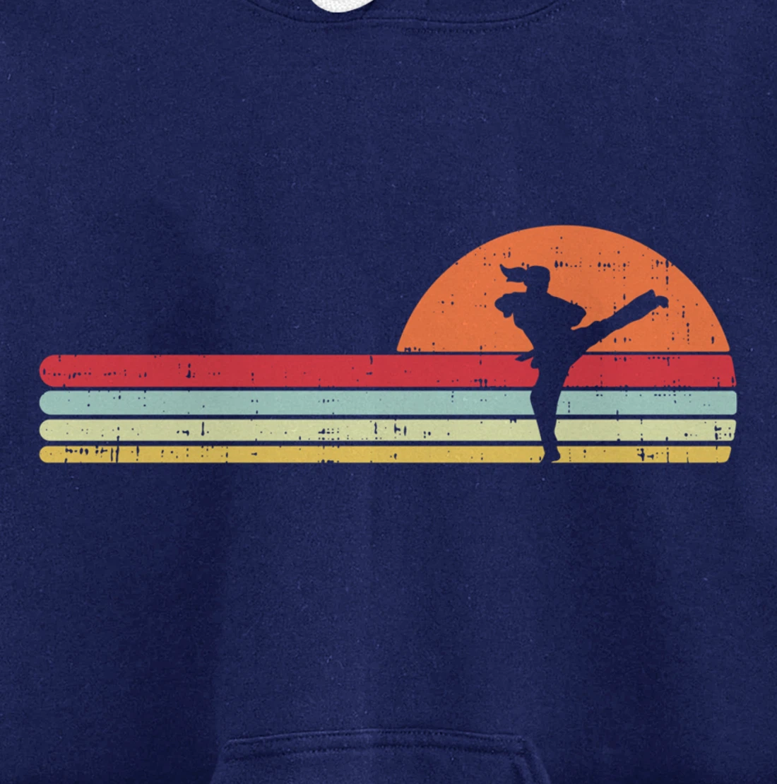 Karake Taekwondo Kick Girl Retro Martial Arts Women Gift Pullover Hoodie