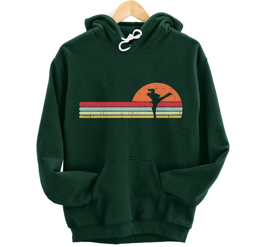 Karake Taekwondo Kick Girl Retro Martial Arts Women Gift Pullover Hoodie