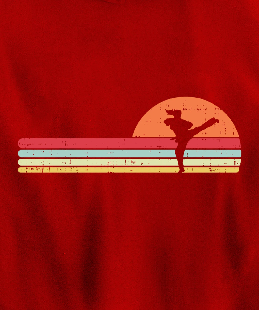 Karake Taekwondo Kick Girl Retro Martial Arts Women Gift Pullover Hoodie