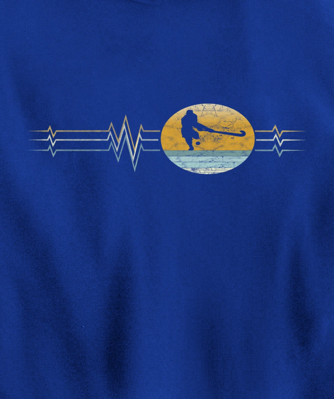 Retro Heartbeat Field hockey Sport Lifeline Vintage Gift Pullover Hoodie