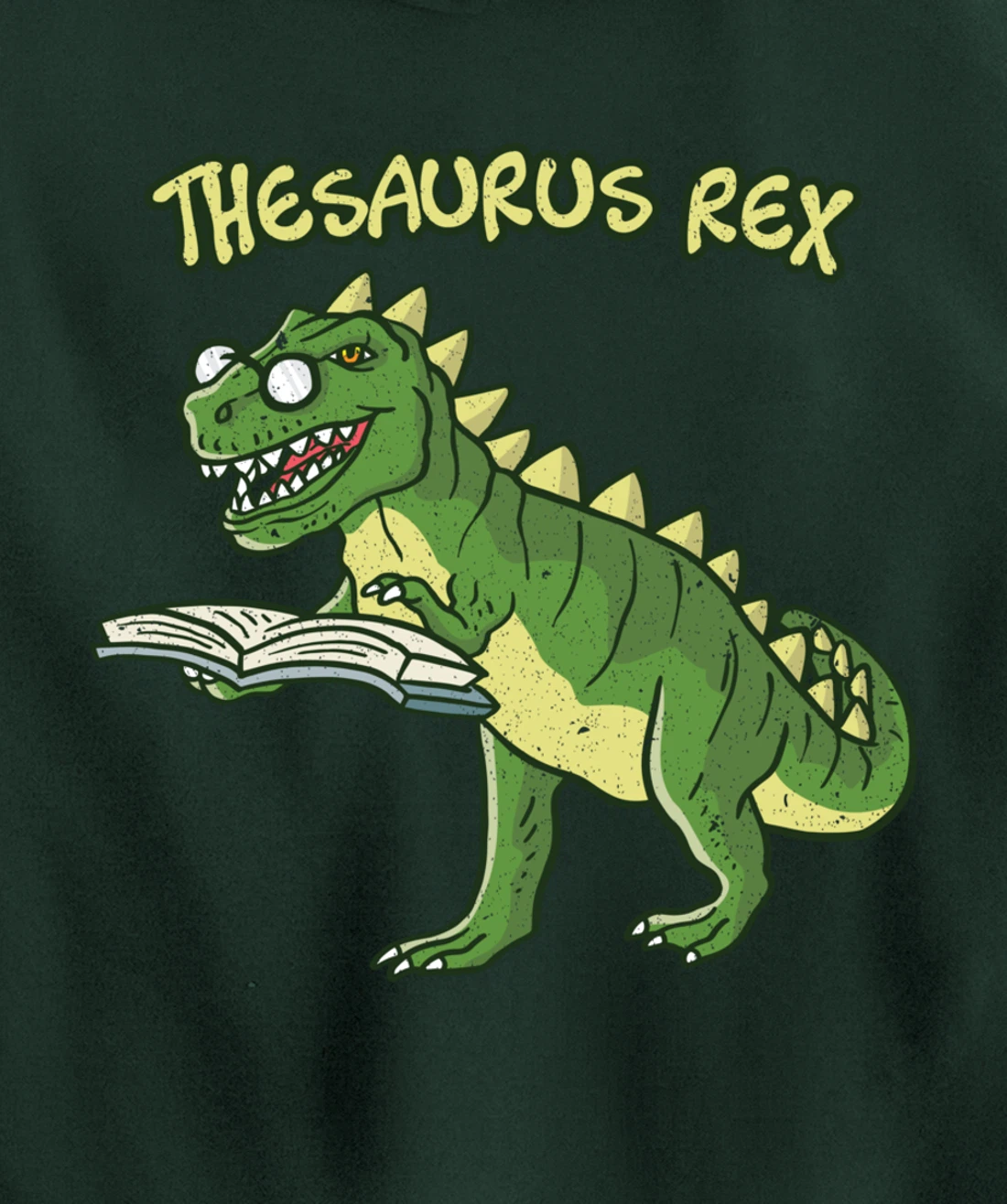 Thesaurus T-Rex Dinosaur Nerd Geek Student Book Reading Gift Pullover Hoodie