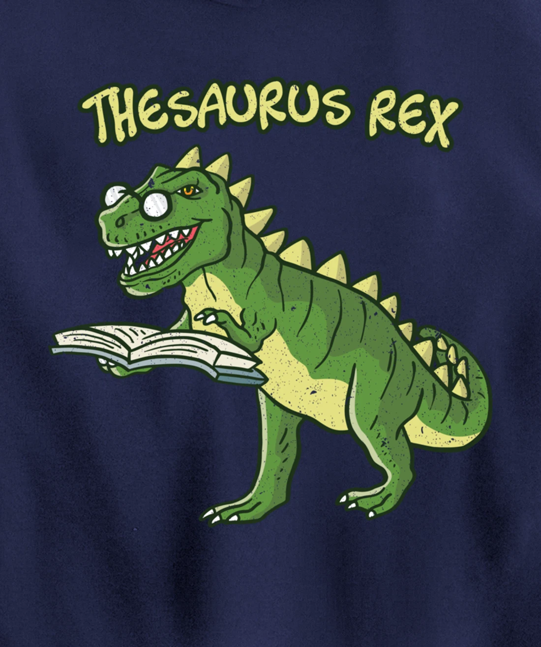 Thesaurus T-Rex Dinosaur Nerd Geek Student Book Reading Gift Pullover Hoodie