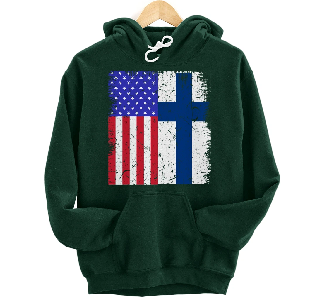 Finland American Finnish Flag USA American Immigrant Pride Pullover Hoodie