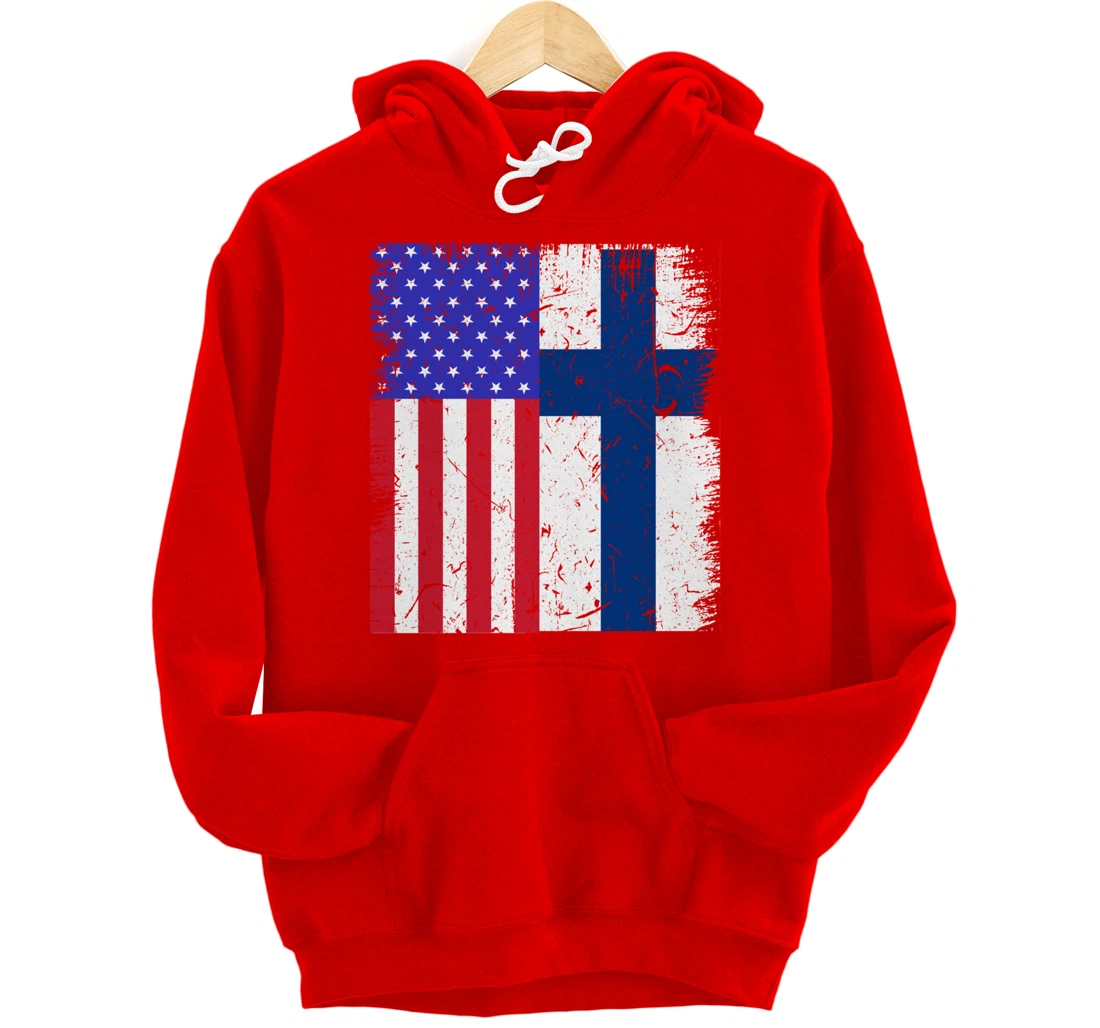 Finland American Finnish Flag USA American Immigrant Pride Pullover Hoodie