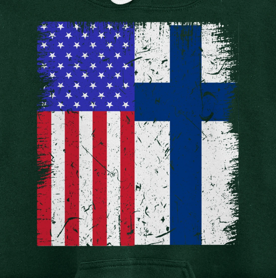Finland American Finnish Flag USA American Immigrant Pride Pullover Hoodie