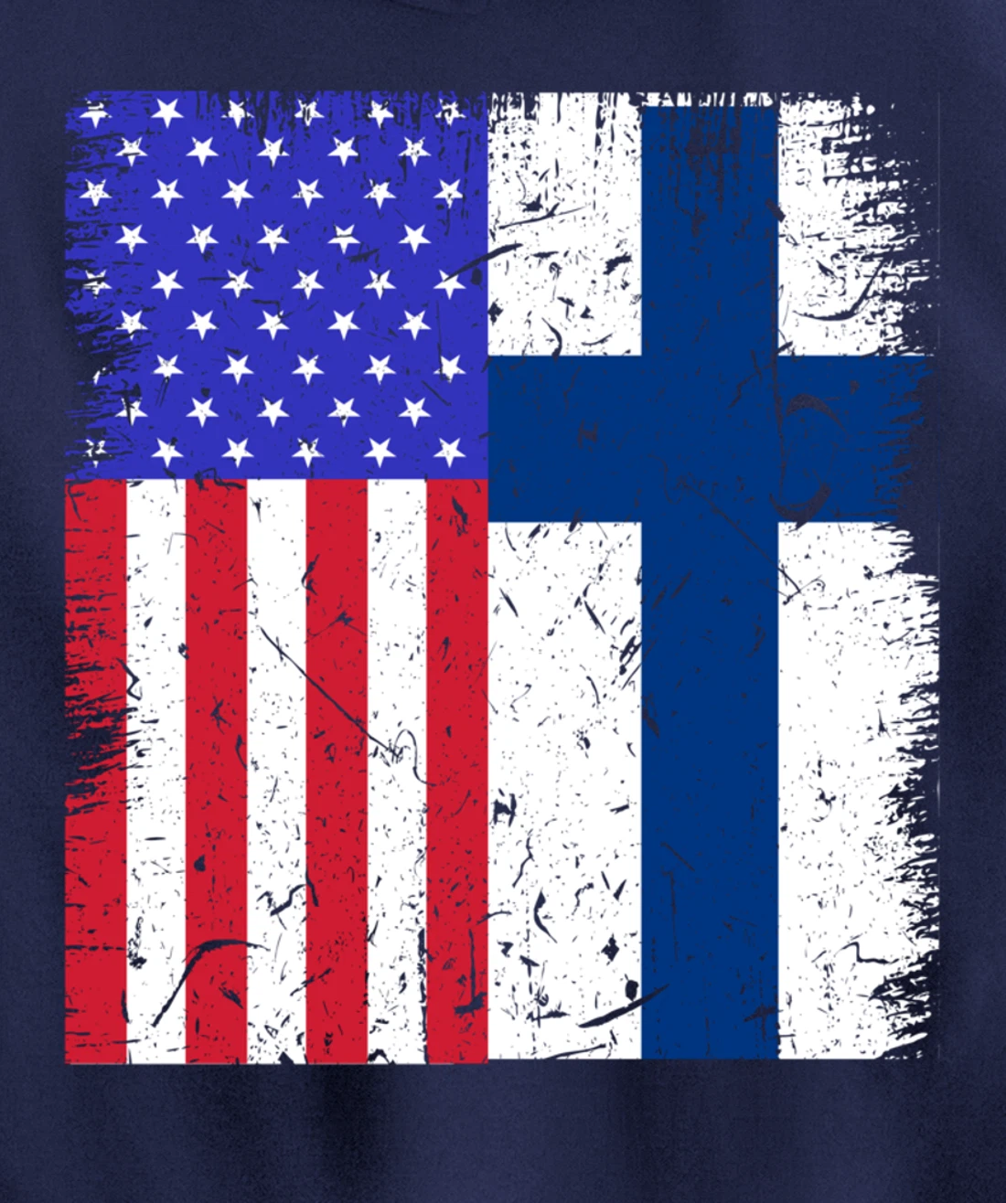 Finland American Finnish Flag USA American Immigrant Pride Pullover Hoodie