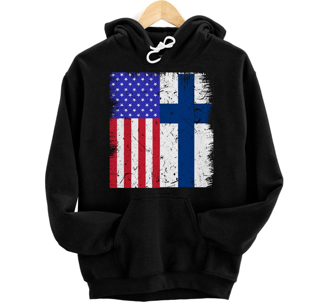 Finland American Finnish Flag USA American Immigrant Pride Pullover Hoodie