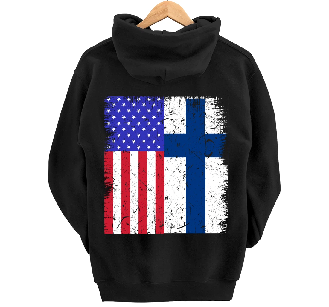 Finland American Finnish Flag USA American Immigrant Pride Pullover Hoodie