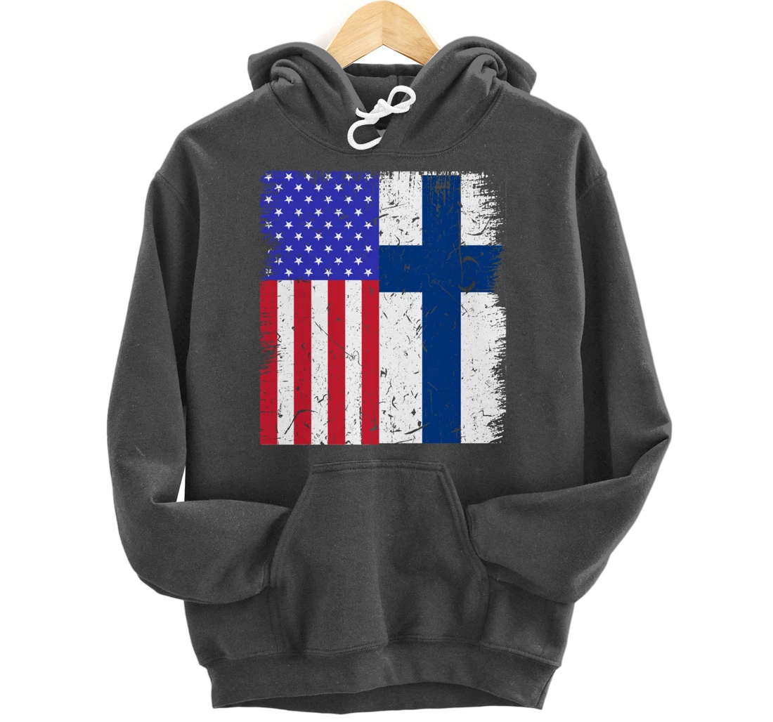 Finland American Finnish Flag USA American Immigrant Pride Pullover Hoodie