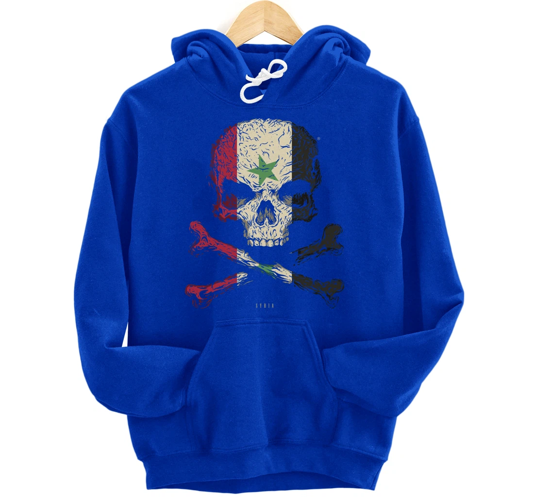 SKULL CROSSBONES SYRIA Flag Skeleton Syrian Heart Pullover Hoodie