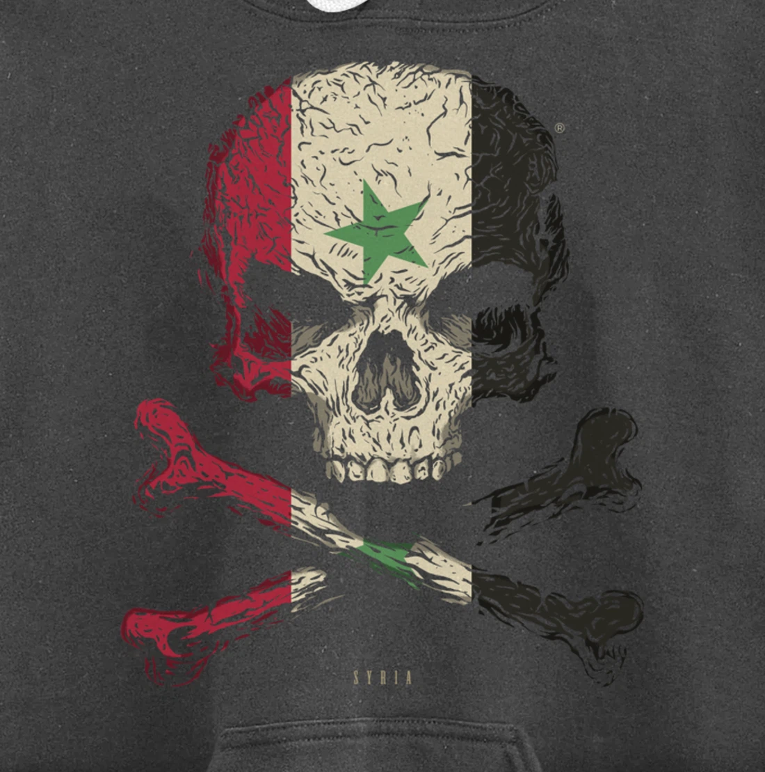 SKULL CROSSBONES SYRIA Flag Skeleton Syrian Heart Pullover Hoodie