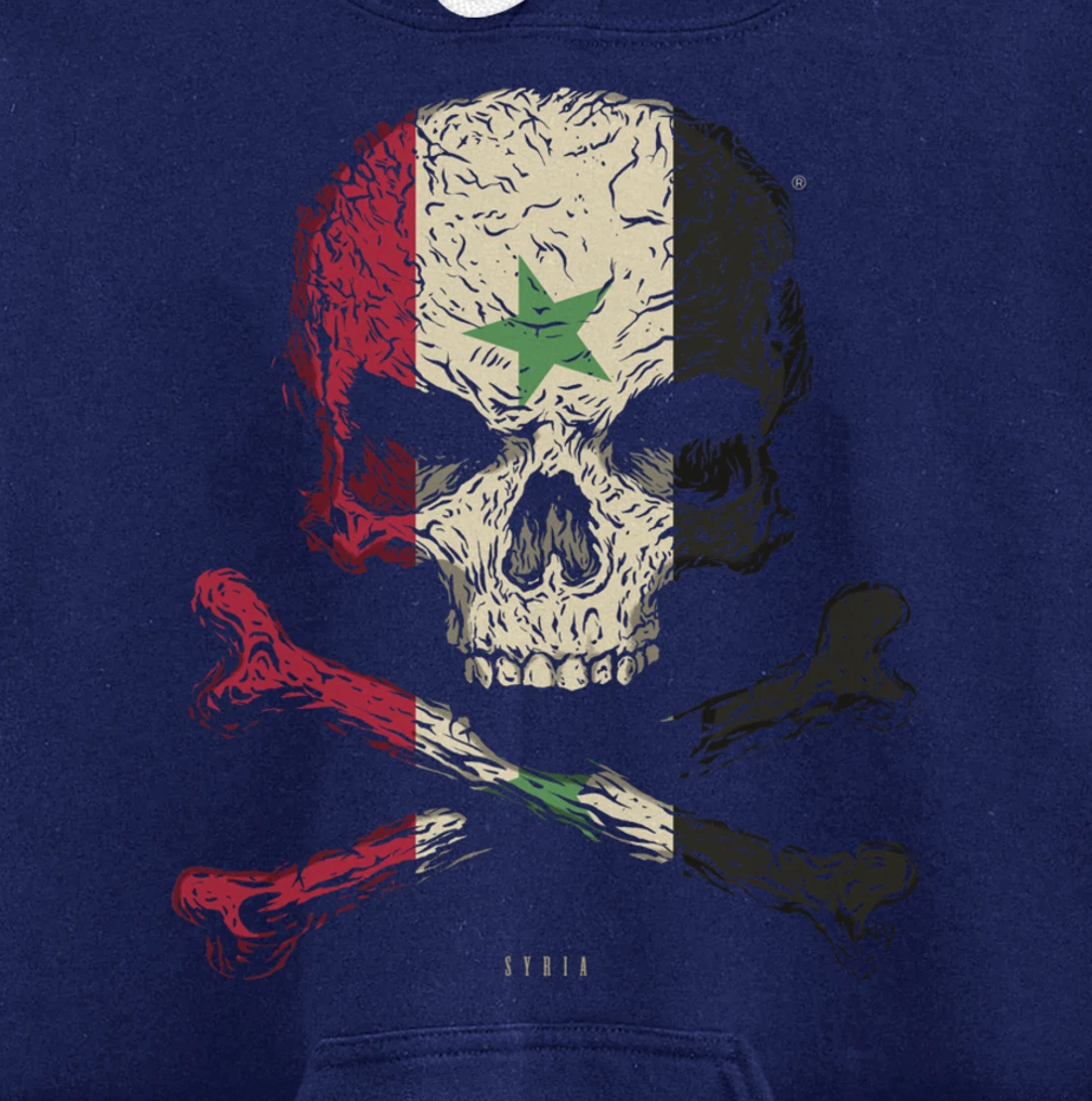 SKULL CROSSBONES SYRIA Flag Skeleton Syrian Heart Pullover Hoodie