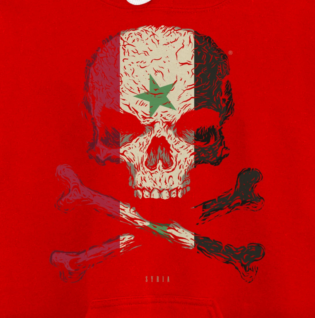 SKULL CROSSBONES SYRIA Flag Skeleton Syrian Heart Pullover Hoodie