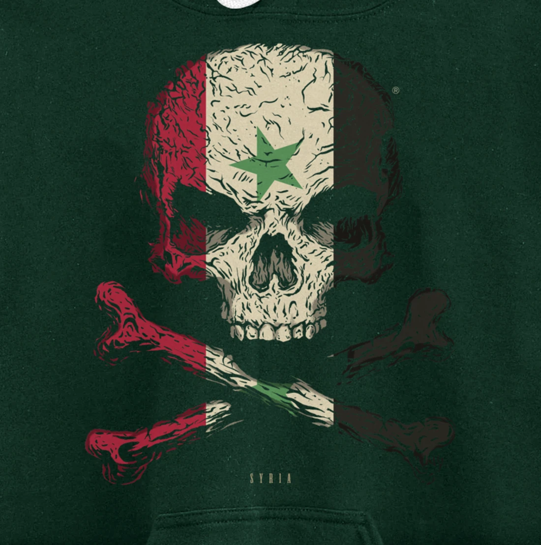 SKULL CROSSBONES SYRIA Flag Skeleton Syrian Heart Pullover Hoodie