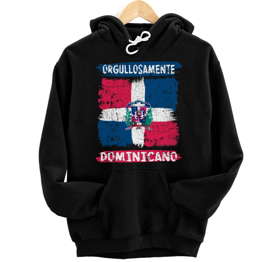 Dominican Republic Flag Painted Orgullosamente Dominicano Pullover Hoodie