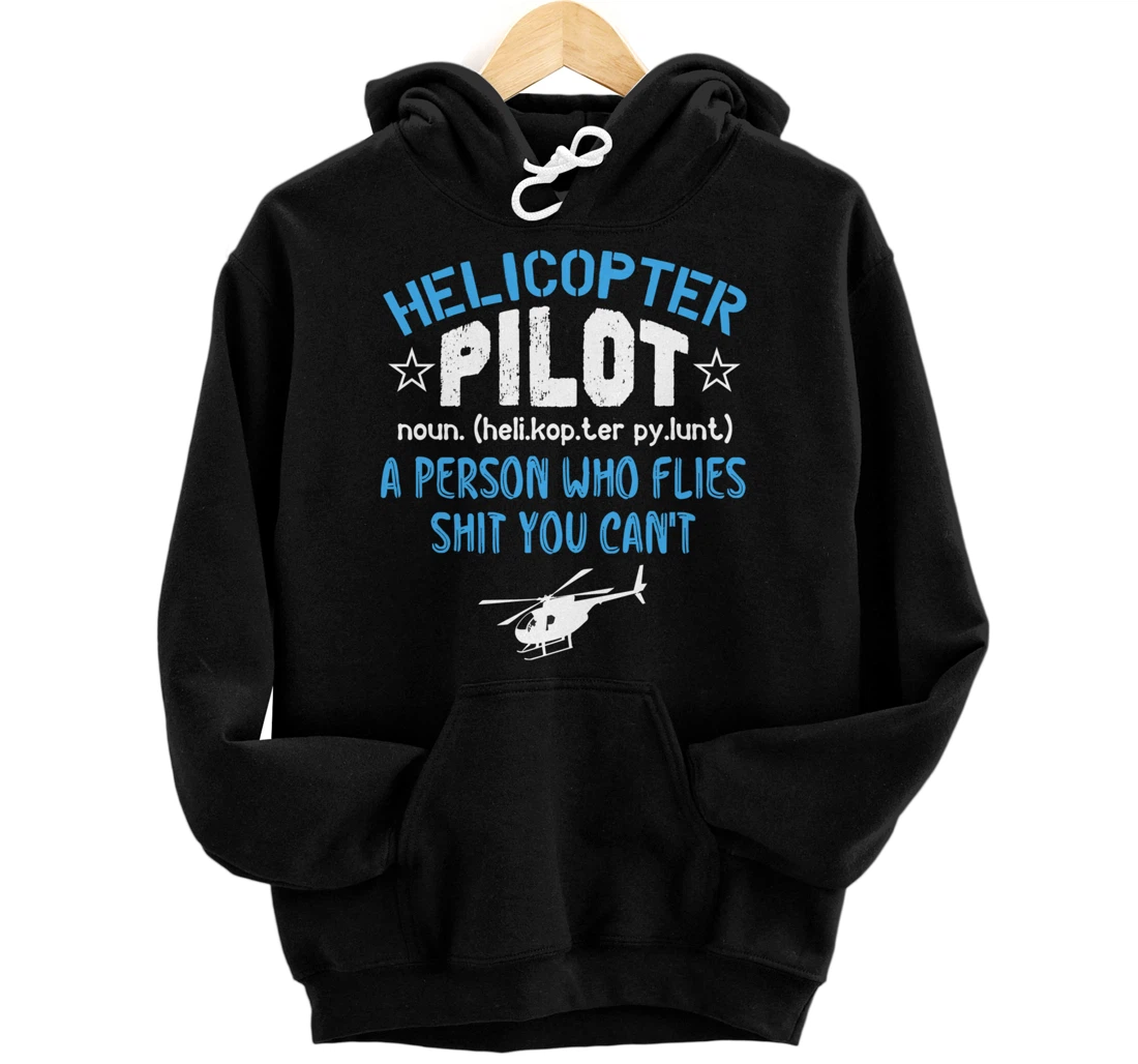 Funny Graphic Helicopter Pilot Definition Pullover Hoodie