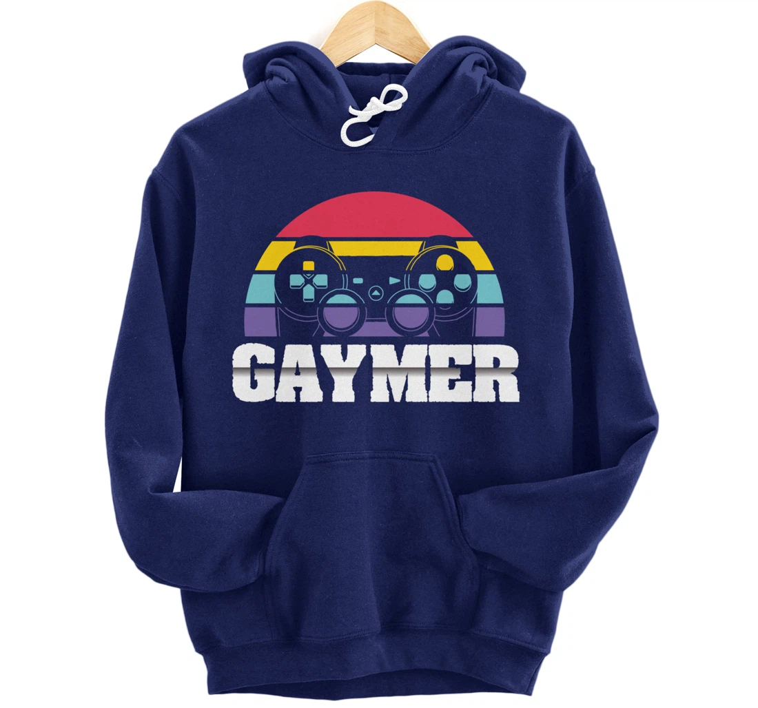 Gaymer Gay Gamer Rainbow Joystick Video Gaming Lover LGBT Pullover Hoodie