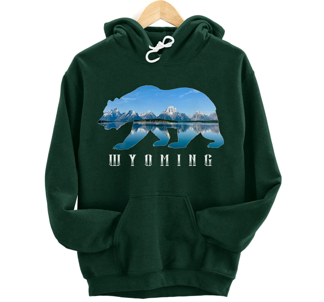 Wyoming Bear & Grand Teton National Park Image Souvenir Pullover Hoodie