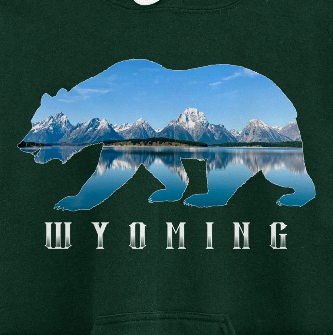 Wyoming Bear & Grand Teton National Park Image Souvenir Pullover Hoodie