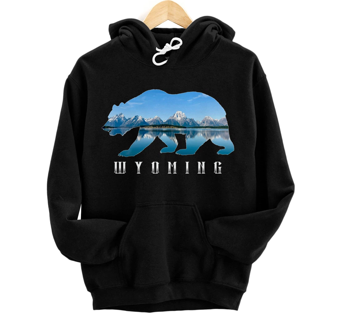 Wyoming Bear & Grand Teton National Park Image Souvenir Pullover Hoodie