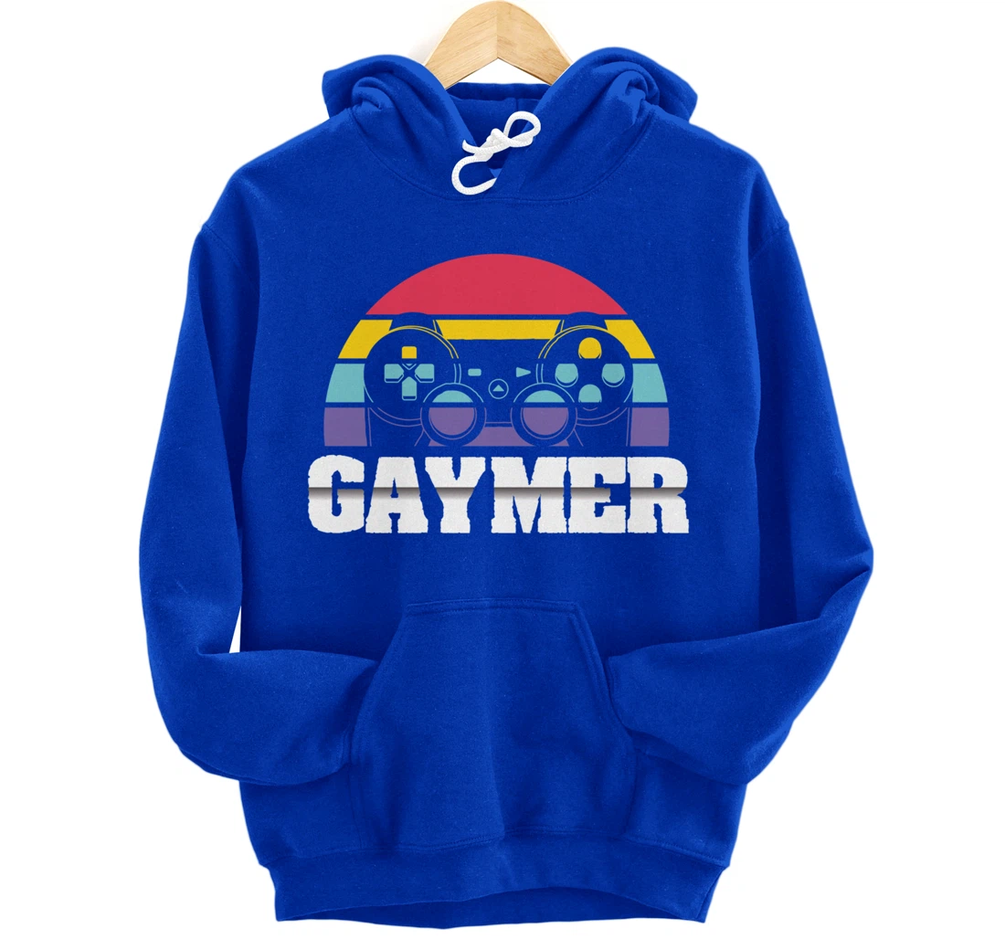 Gaymer Gay Gamer Rainbow Joystick Video Gaming Lover LGBT Pullover Hoodie