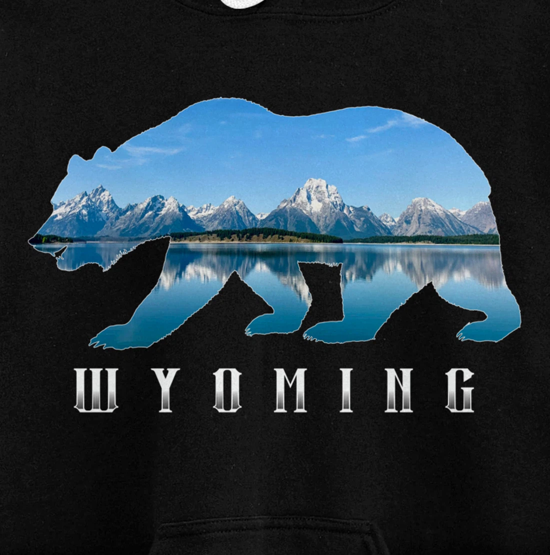 Wyoming Bear & Grand Teton National Park Image Souvenir Pullover Hoodie