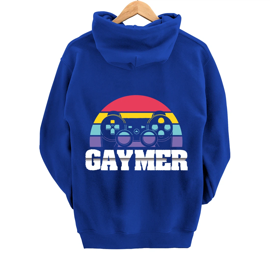 Gaymer Gay Gamer Rainbow Joystick Video Gaming Lover LGBT Pullover Hoodie